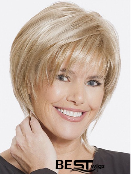 Straight With Bangs 8 inch Sleek Short Wigs