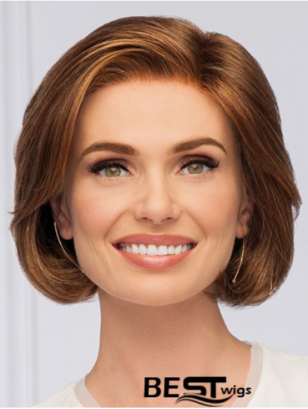 Auburn Wavy Monofilament Bobs 10 inch Synthetic Wigs Women