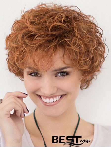 Lace Front Curly Copper Layered 10 inch Short Hairstyles