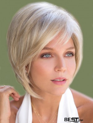 Blonde Lace Front  Monofilament Synthetic Wigs With 10 inch Bob Style Wig