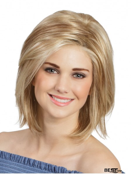 12 inch Straight Blonde Monofilament Cheap Bob Wigs