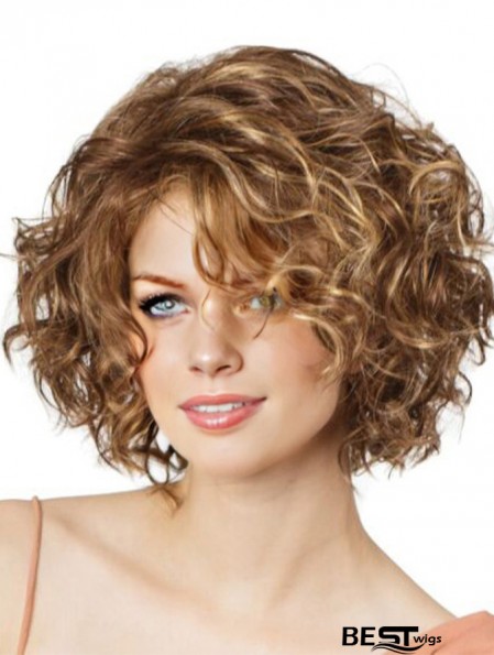Lace Front Curly 11 inch Blonde Bob Cut Wigs