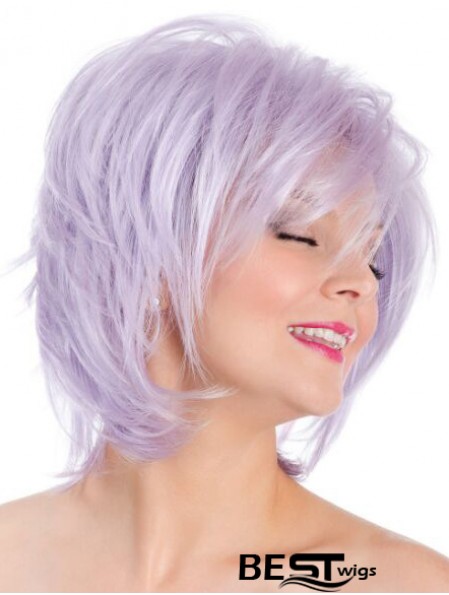 Capless Straight Lilac 8 inch Bobs Fashion Wig