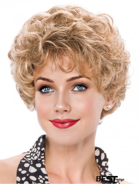 Pixie Blonde Short Capless Curly Classic Ladies Wig