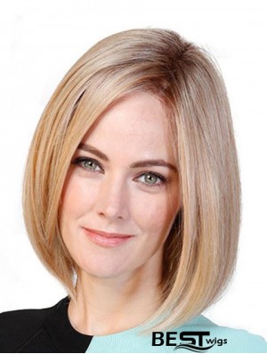 Straight Bobs Blonde 11 inch Monofilament Cancer Patient Wigs