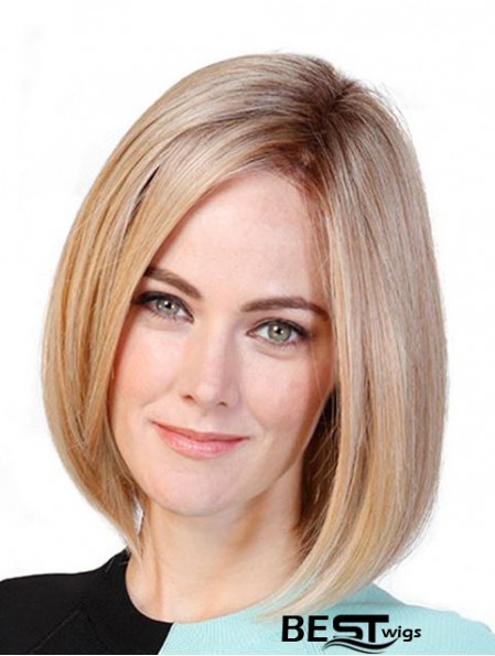 Straight Bobs Blonde 11 inch Monofilament Cancer Patient Wigs