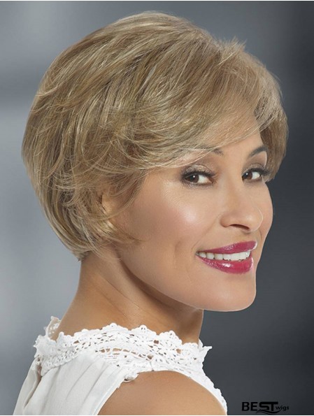 Synthetic Blonde Layered Straight 6 inch Glueless Lace Wigs