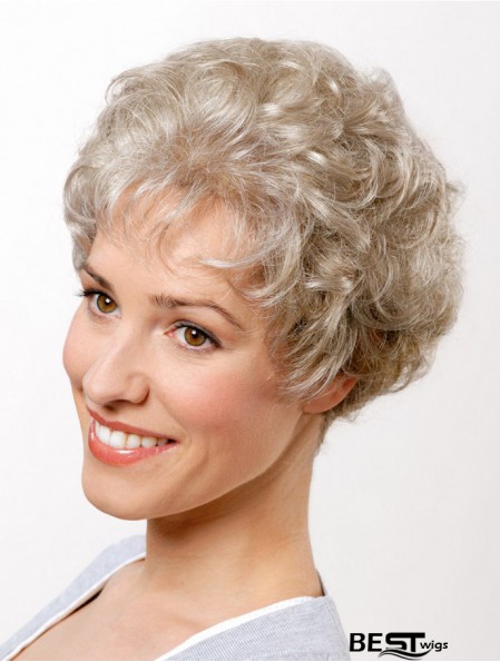 Synthetic Curly Grey 8 inch Short Capless Classic Cut Wig
