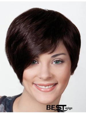 Black Boycuts Short 8 inch Straight Synthetic Monofilament Wig Sale