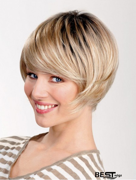 Straight Layered Capless 8 inch Blonde Short Best Synthetic Hair