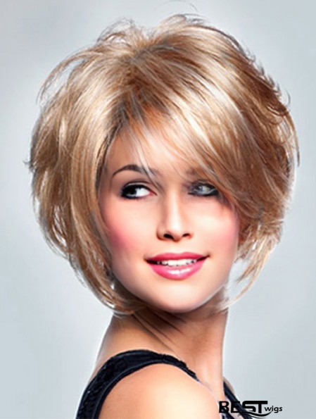 UK Lace Wigs With Monofilament Short Length Curly Style Layered Cut