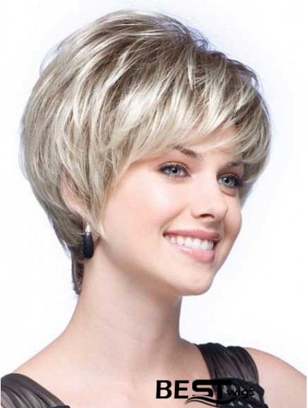 Grey Wigs With Synthetic Short Length Wavy Style