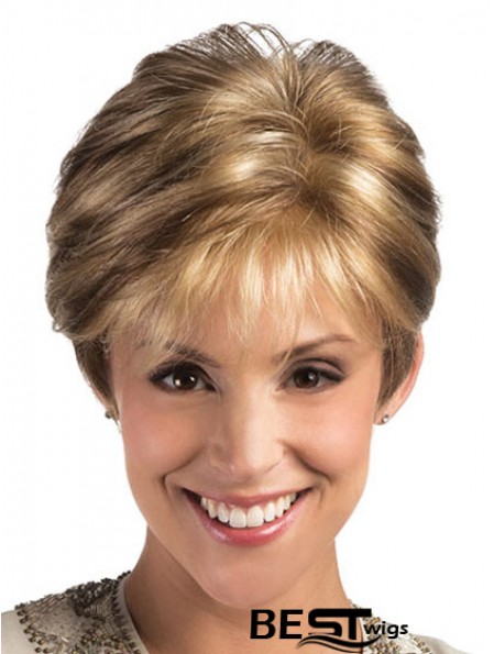 Blonde Lace Front Wig With Synthetic Layered Cut Short Length