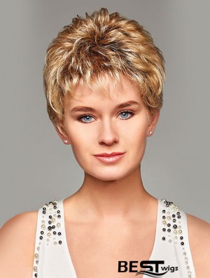 Mono Hair Toppers UK Cropped Length Blonde Color Curly Style Boycuts