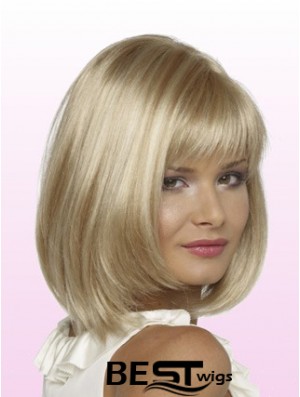 Bobs Chin Length Blonde Straight Trendy Petite Wigs