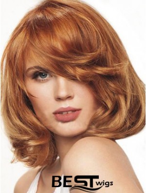 Chin Length Wavy Monofilament Auburn Best Bob Wigs