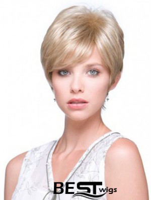 Incredible Blonde Short Straight Boycuts Monofilament Wigs