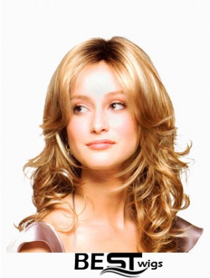 Wavy Layered Long Blonde Discount Lace Front Wigs