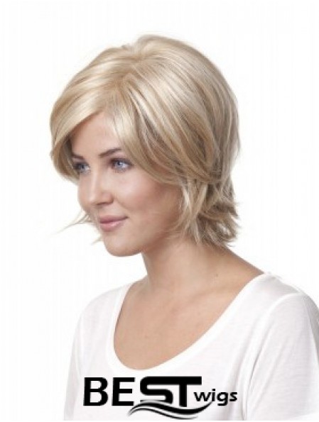 10 inch Blonde Chin Length Layered Straight Discount Lace Wigs