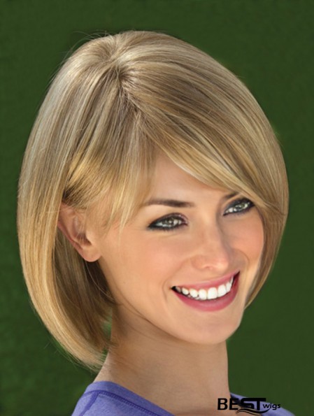 Chin Length Straight Bobs Blonde Amazing 100% Hand-tied Wigs