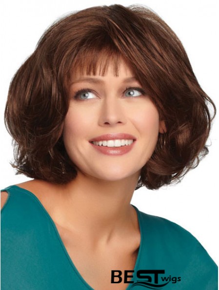 Chin Length Wavy Monofilament Auburn New Bob Wigs