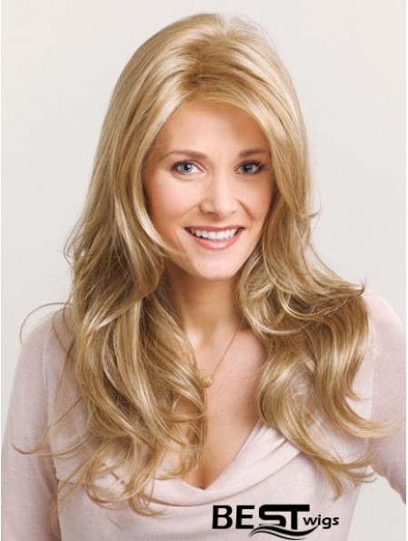 Wavy Layered Long Blonde No-Fuss Lace Front Wigs