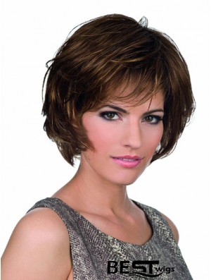Bobs Lace Front Chin Length Synthetic Brown Monofilament Parting Wigs