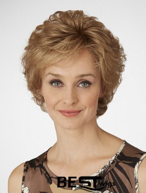 Short Curly Layered Popular Blonde Lace Front Wigs