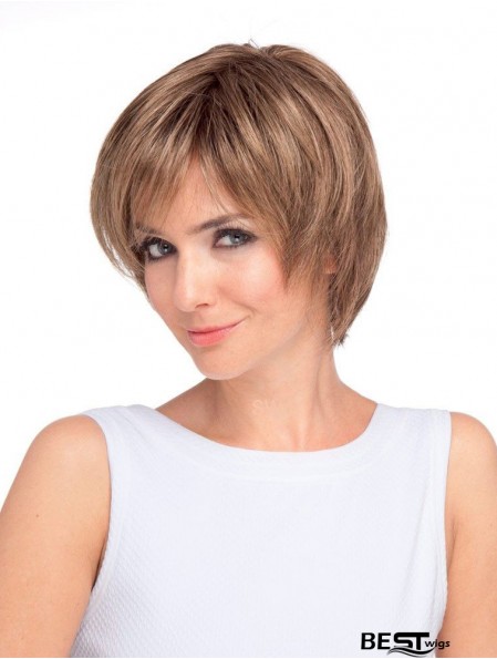 Suitable Auburn Short Straight Layered Lace Front Wigs