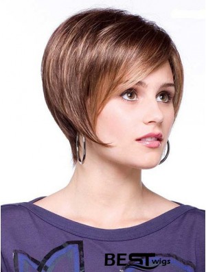 Short Brown Good 6 inch Straight Bob Wigs