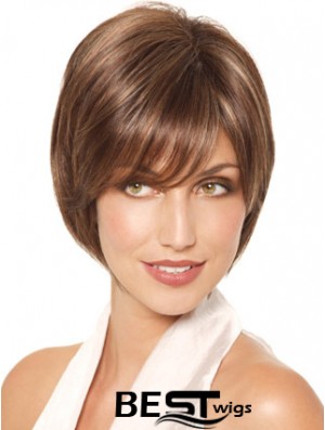 Chin Length Straight Monofilament Brown Fabulous Bob Wigs