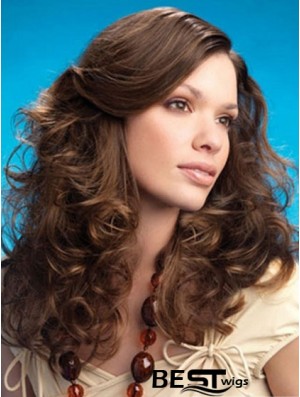 Curly Layered Long Brown Affordable Lace Front Wigs