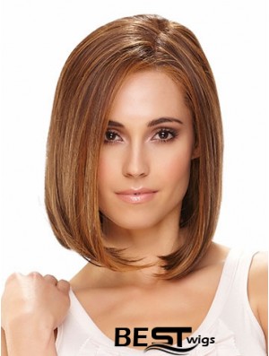 Lace Front Chin Length Straight Brown Hairstyles Bob Wigs