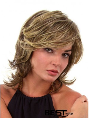 Trendy Brown Chin Length Wavy Layered Lace Front Wigs