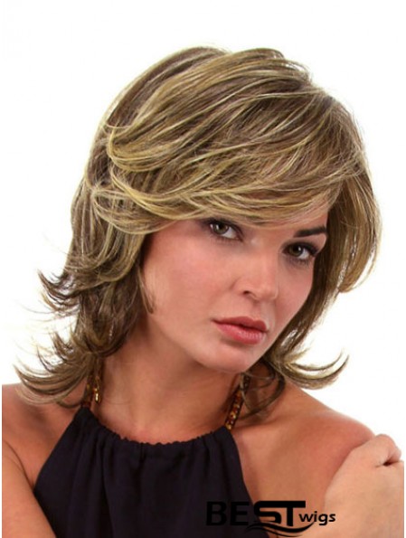 Trendy Brown Chin Length Wavy Layered Lace Front Wigs