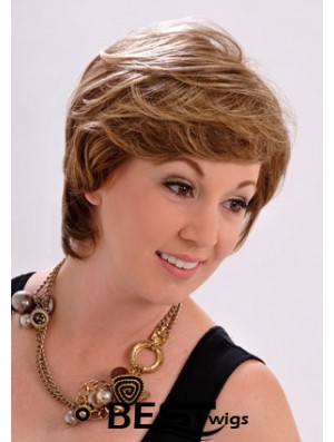 10 inch Stylish Straight With Bangs Brown Short Wigs