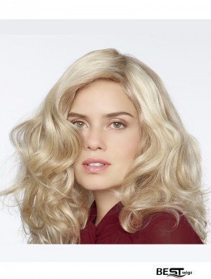 Synthetic Blonde Curly 100% Hand Tied Long Mono Curly Wigs