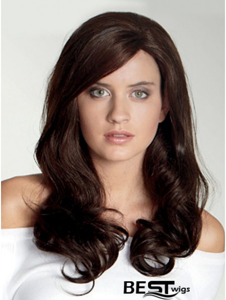 Wavy With Bangs Long Auburn Beautiful Lace Front Wigs