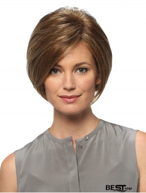 Straight Chin Length Blonde 8 inch Lace Front Modern Bob Wigs