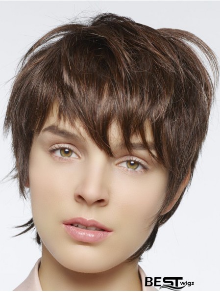 Straight Boycuts Cropped Auburn Stylish Lace Front Wigs