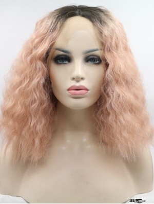 Curly Chin Length Without Bangs Lace Front 13 inch Synthetic Wigs