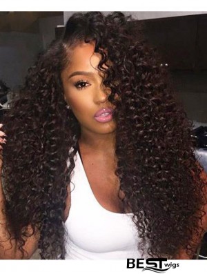 Curly Remy Human Hair 20 inch Without Bangs Black 360 Lace Wigs