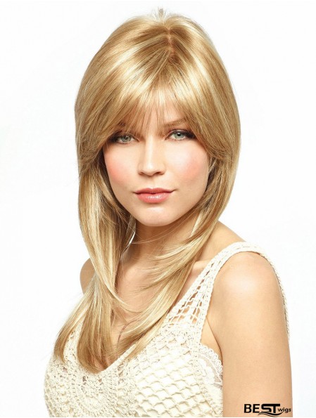 Cheapest Blonde Straight Layered Lace Front Long Wigs