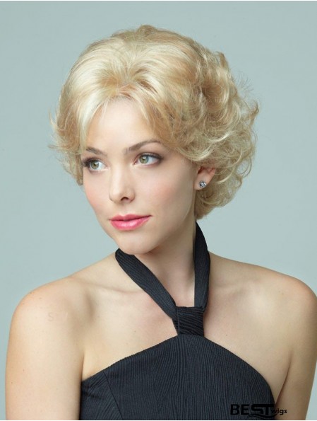 11 inch Comfortable Curly Layered Blonde Short Wigs