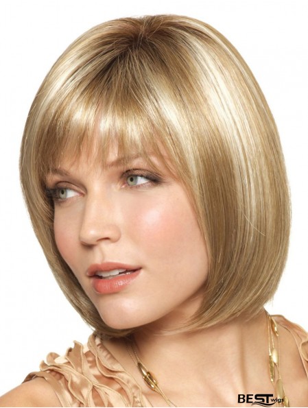 Chin Length Blonde Discount 11 inch Straight Bob Wigs