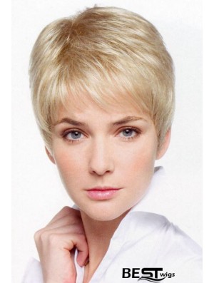 Petite Monofilament Wigs With Lace Front Cropped Length Boycuts