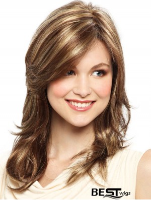 Blonde 15 inch Soft Shoulder Length Straight Layered Lace Wigs