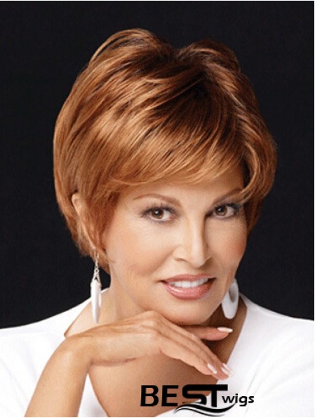 Auburn 6 inch Durable Short Straight Layered Lace Wigs