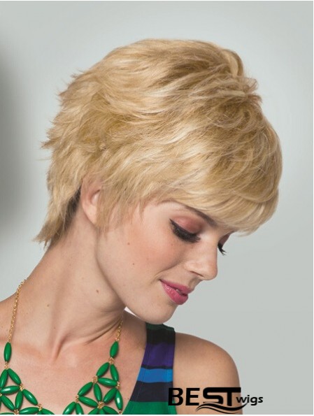 Boycuts Short Straight Blonde 5 inch Convenient Monofilament Wigs