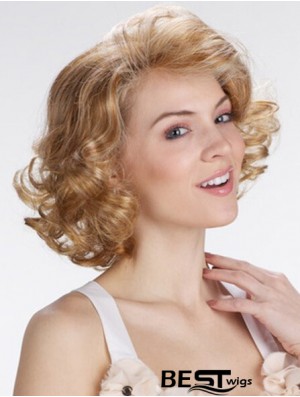 Blonde 12 inch Exquisite Chin Length Curly Classic Lace Wigs